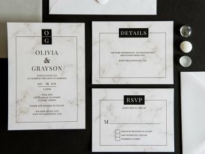 Marble inspired wedding stationery Creative Weddings blog wedding trends for 2018