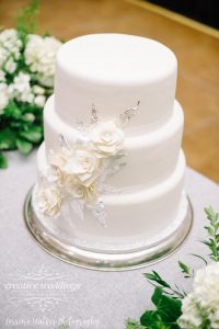 Banff Wedding Planner Creative Weddings Planning and Decor; Rimrock Resort Wedding Reception; White Wedding Cake Corrina Walker Photography